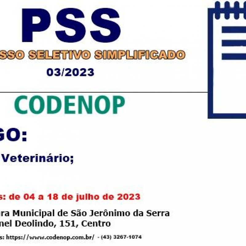 PSS CODENOP N° 03/2023